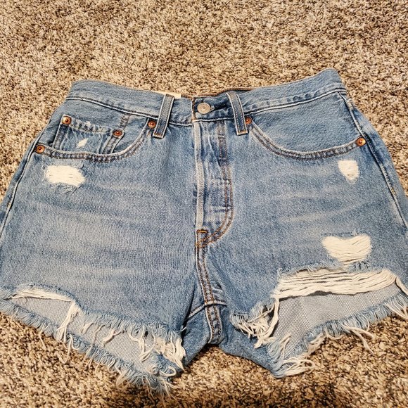 Levi's | Shorts | Nwt Levis 5 Cutoff Jean Shorts Sansome Straggler Light  Blue 26 | Poshmark